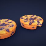 Stylized Blueberry Cake – Low Poly