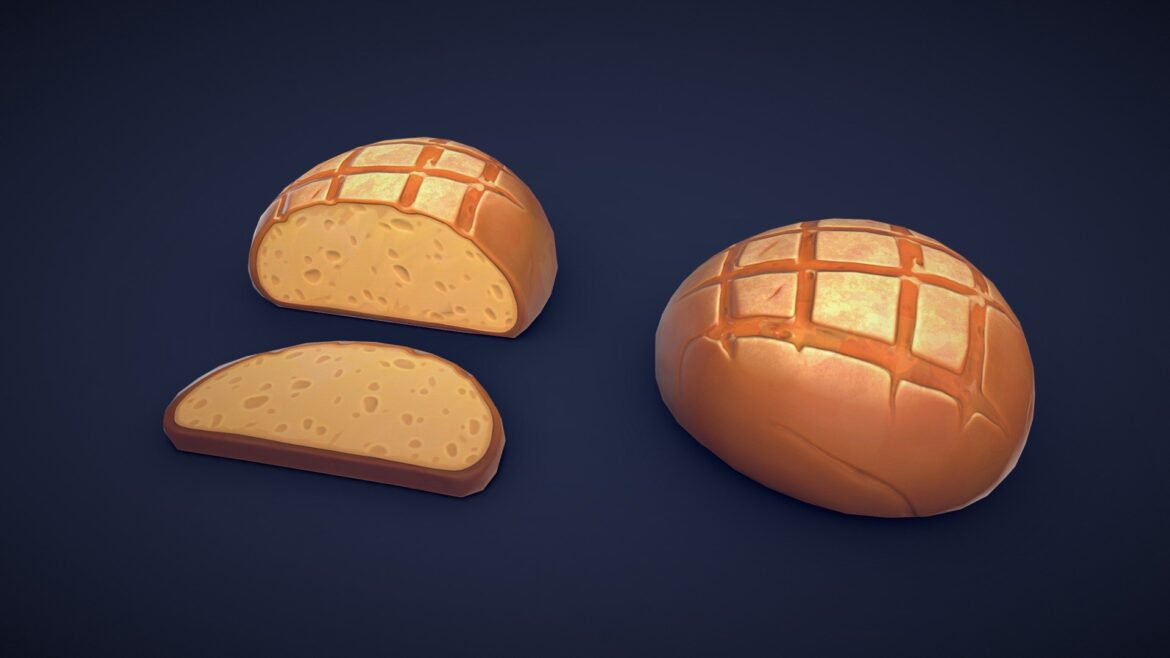 stylized pastries collection low poly 3d model