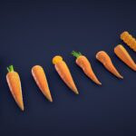 stylized carrot low poly 3d model