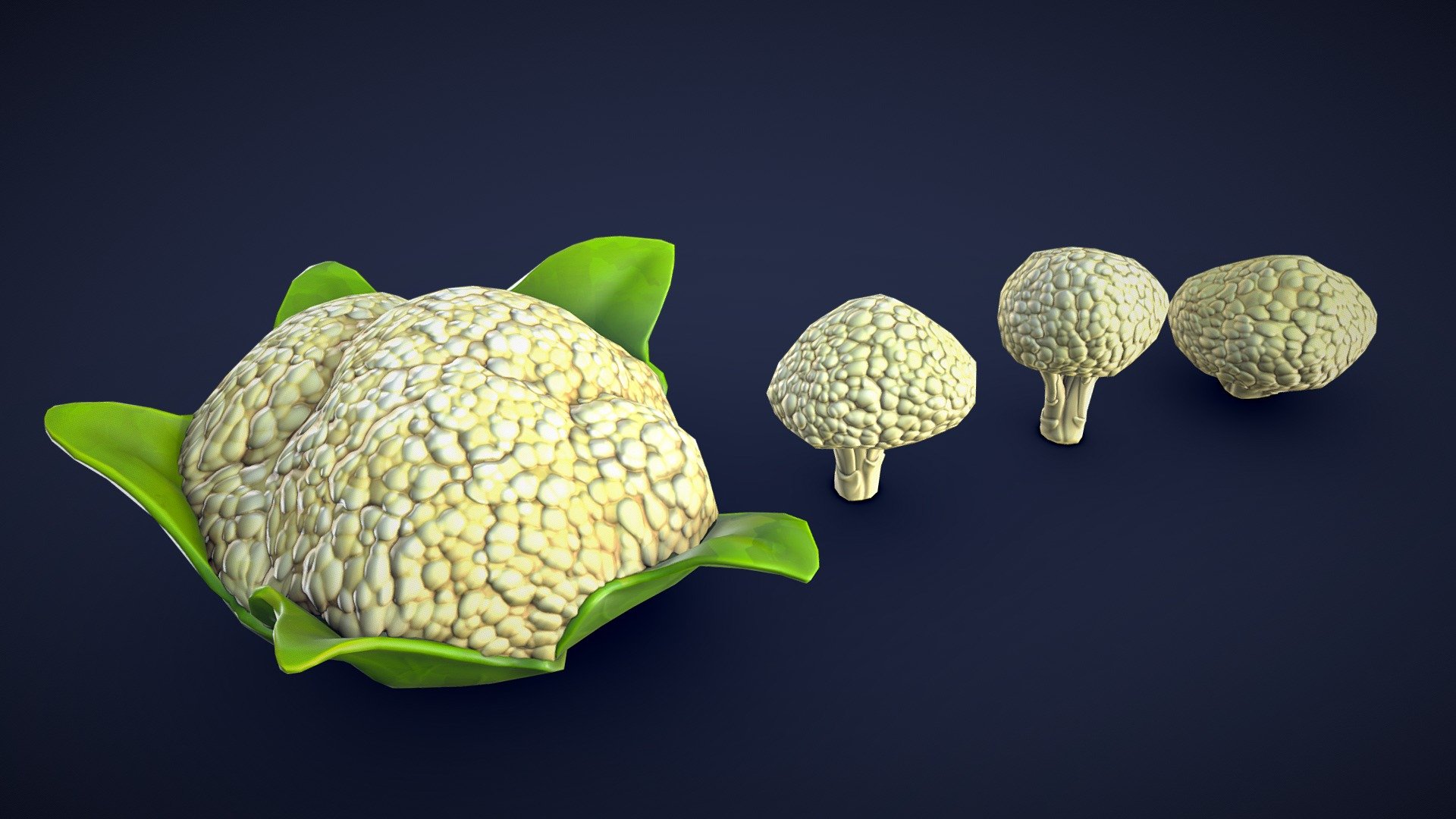 Stylized Cauliflower – Low Poly