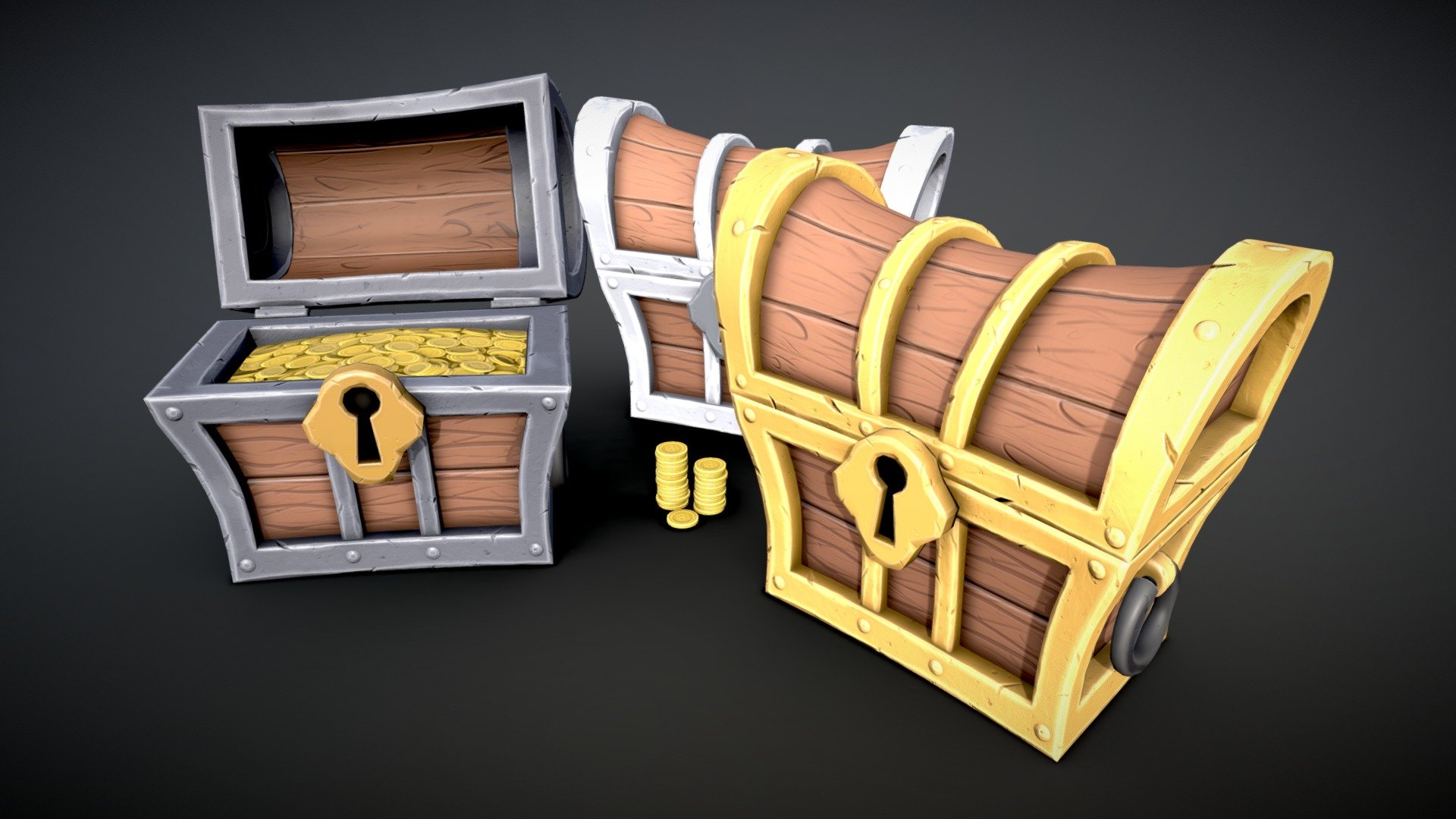 Stylized Chest (Iron, Gold, Silver)