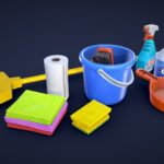 Stylized Cleaning Supplies – Low Poly