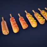stylized corn dogs low poly 3d model