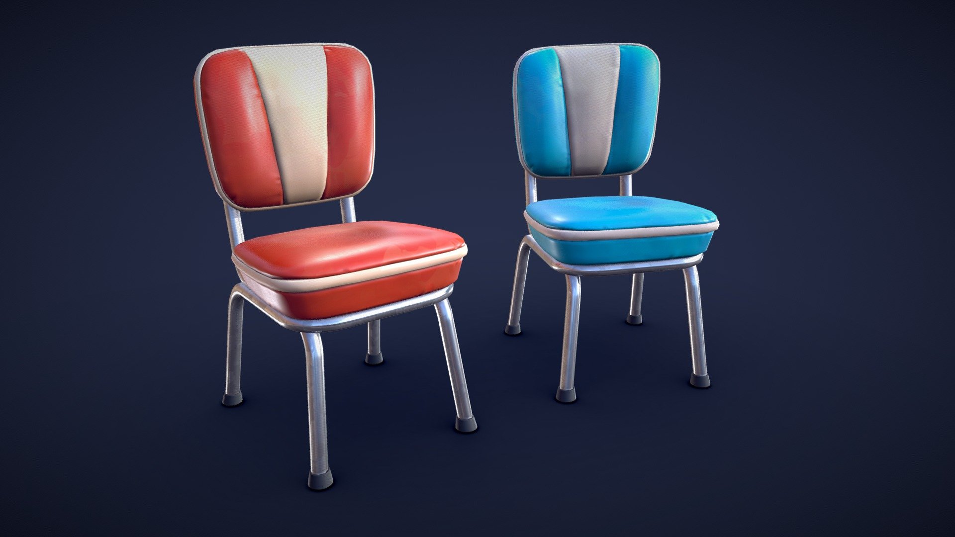 Stylized Diner Chair – Low Poly