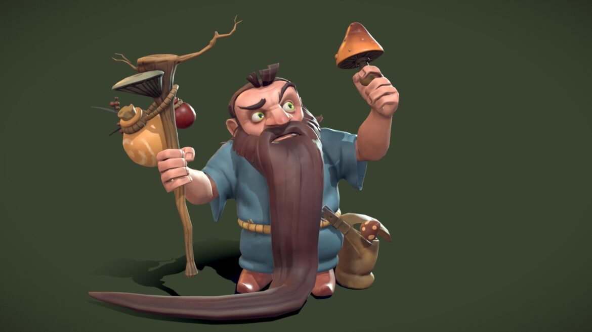 stylized dwarf 3d model