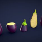 Stylized Eggplant – Low Poly
