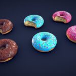 Stylized Fast Food Donuts – Low Poly