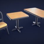 Stylized Fast Food Restaurant Tables – Low Poly