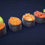 Stylized Gunkan Sushi – Low Poly