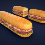 Stylized Ham Sandwich – Low Poly
