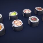 Stylized Hosomaki Sushi – Low Poly