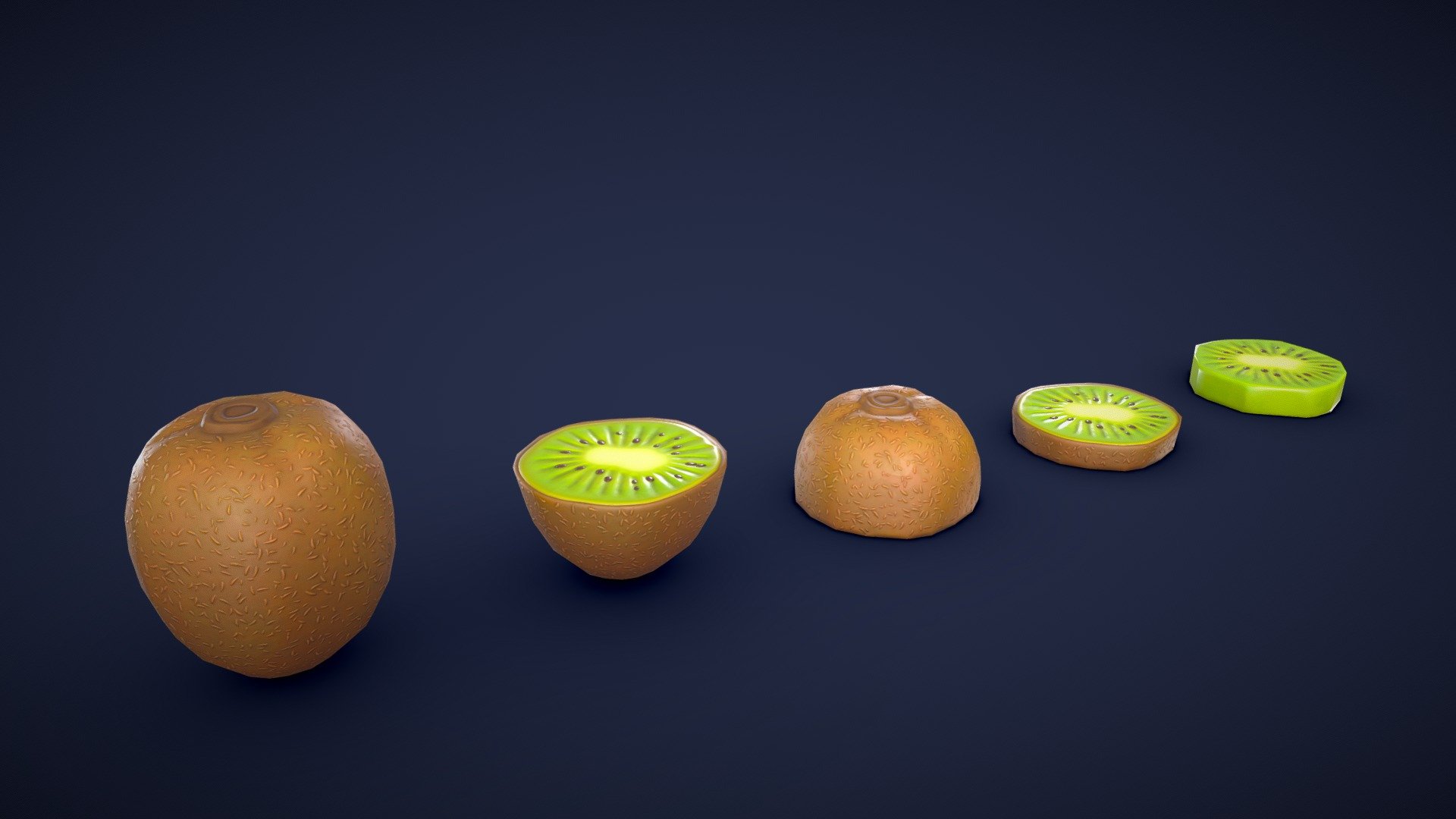 Stylized Kiwi – Low Poly