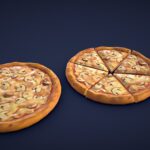 Stylized Mushroom Pizza – Low Poly