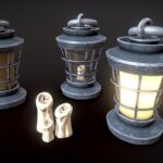 stylized oil lamp 3d model