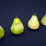 stylized pear green low poly 3d model