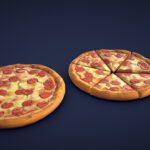 Stylized Pepperoni Pizza – Low Poly