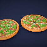 Stylized Pizza Arugula – Low Poly