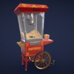 Stylized Popcorn Machine / Cart – Low Poly