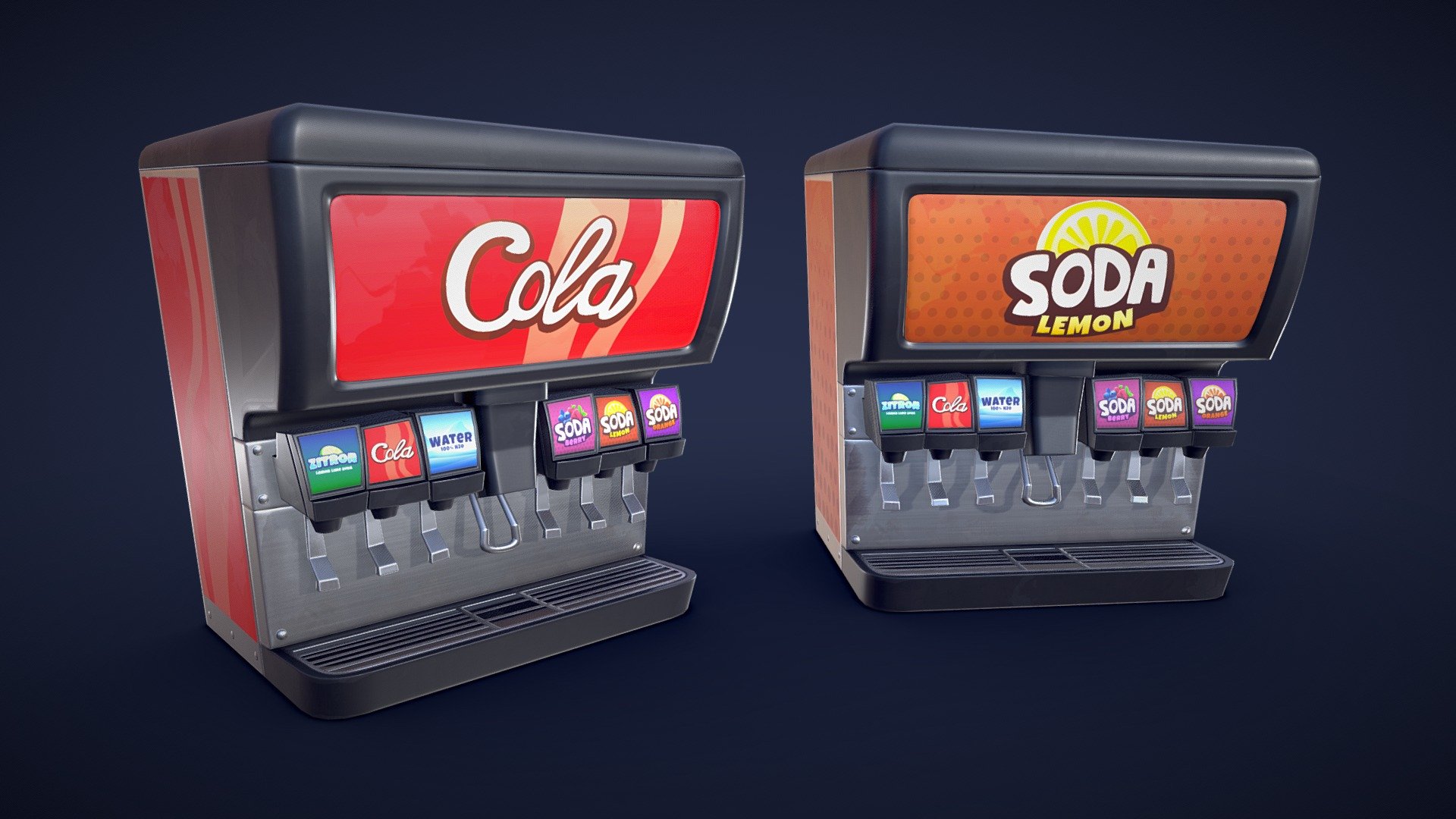 Stylized Soda Fountain – Low Poly