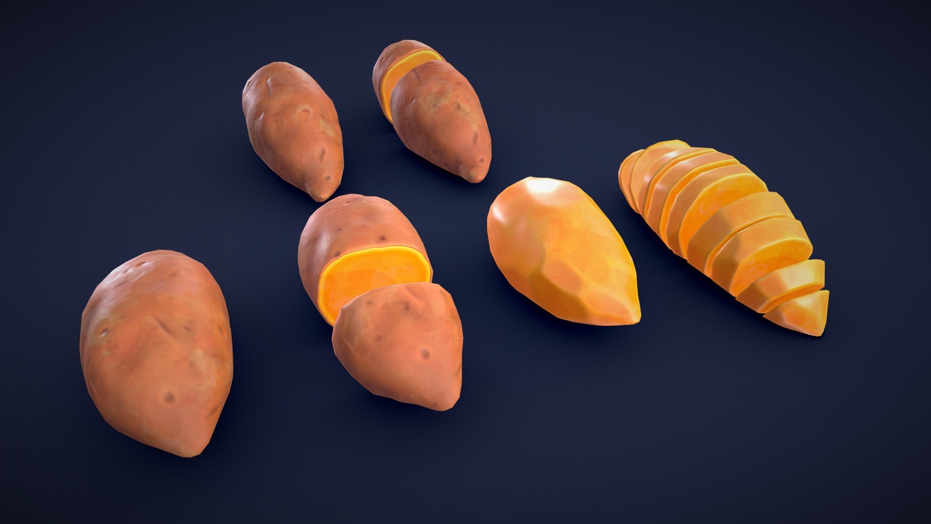 Stylized Sweet Potato – Low Poly