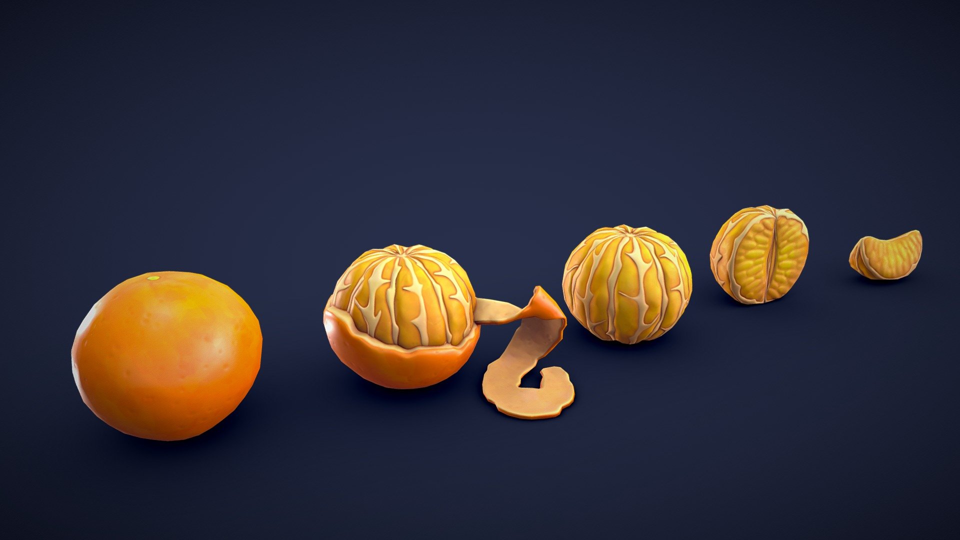 Stylized Tangerine – Low Poly