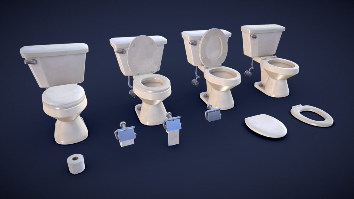 stylized toilet low poly 3d model
