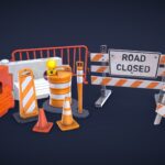 Stylized Traffic Props and Barricades – Low Poly