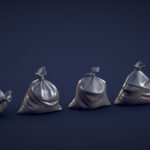 Stylized Dumpster And Garbage Bags – Low Poly