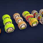 Stylized Uramaki Sushi – Low Poly