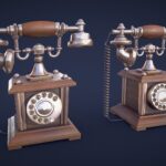 Stylized Vintage Telephone – Game Ready