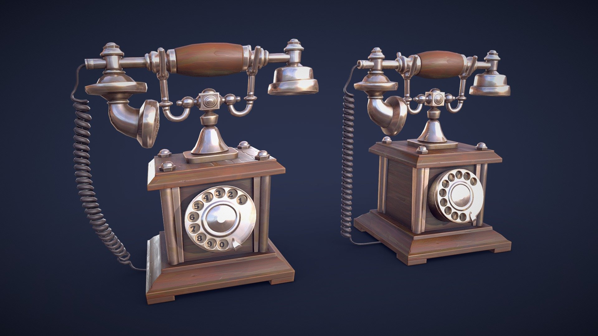 Stylized Vintage Telephone – Game Ready