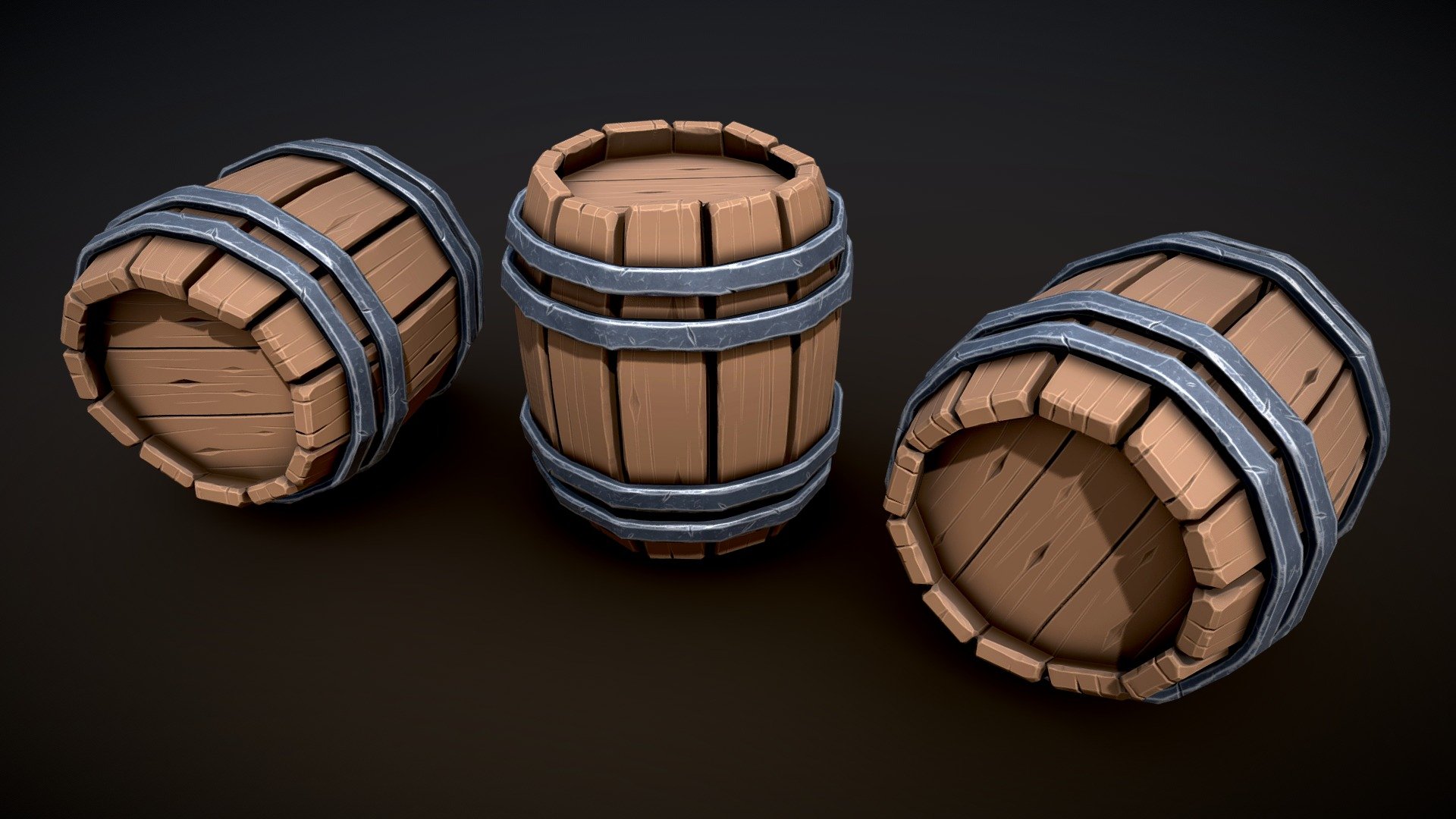 Stylized Wooden Barrel