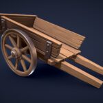 Stylized Wooden Cart – Low Poly