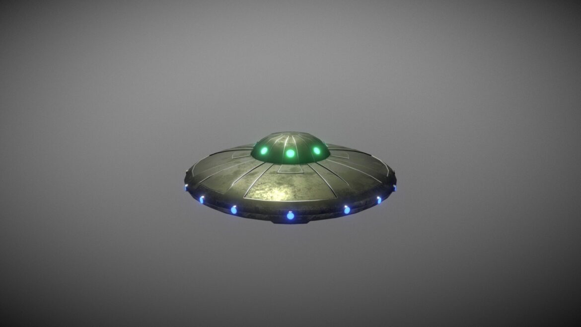 ufo 9 low poly flying saucer 3d model