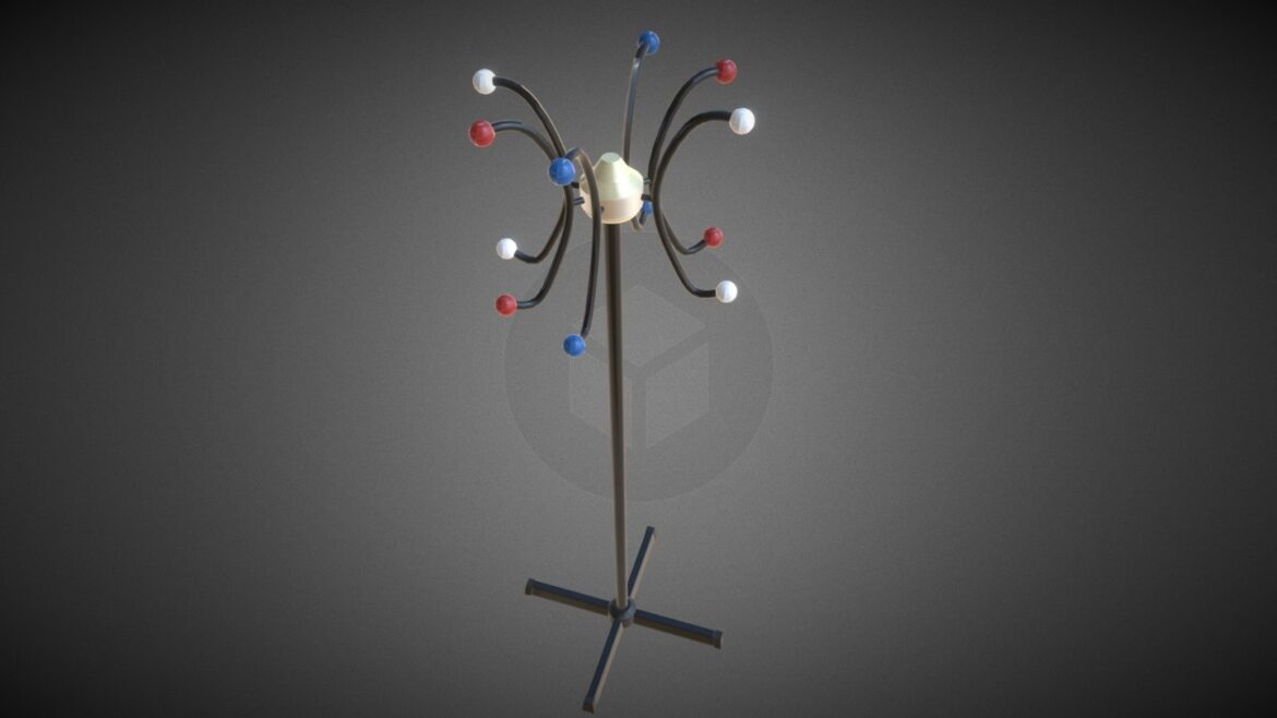 vintage 50s style floor hanger 3d model