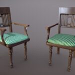 vintage chair clean and dirty 3d model