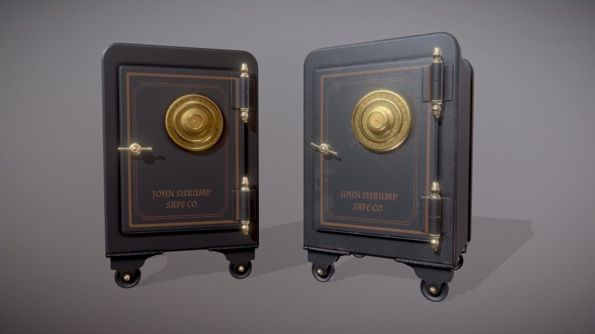 vintage safe clean and dirty 3d model