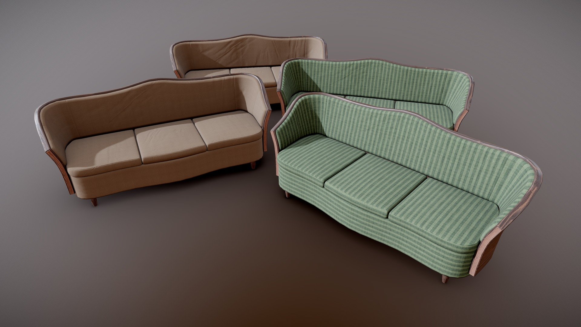 Vintage Sofa (Clean and Dirty)