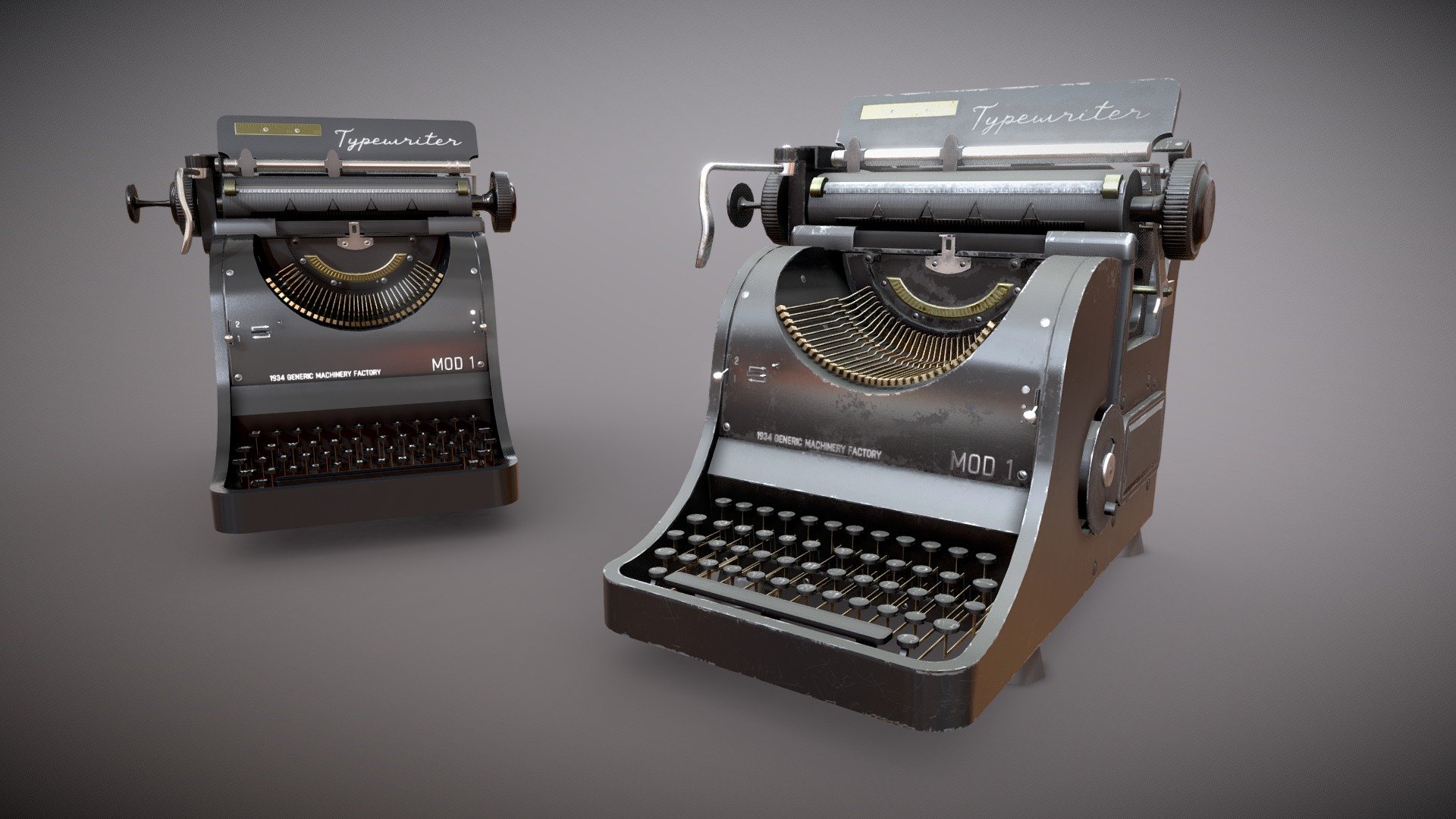 Vintage Typewriter (Clean and Dirty)