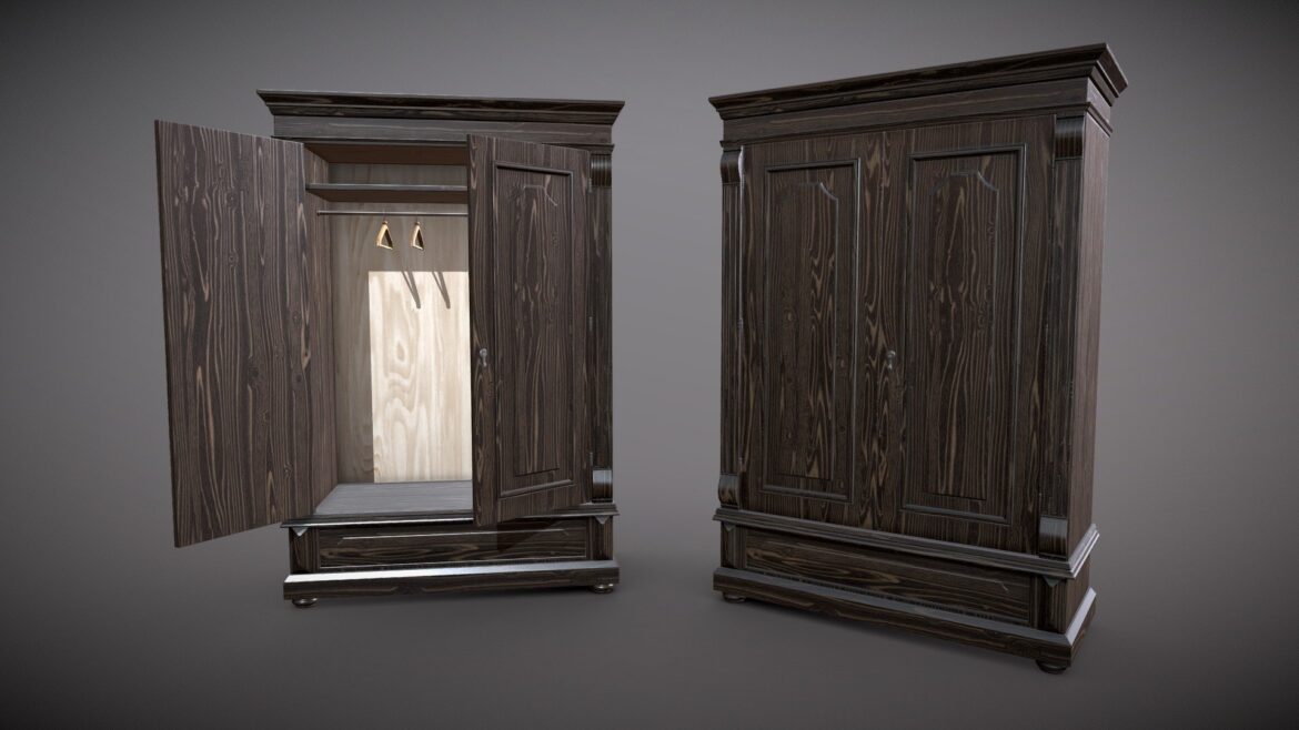 vintage wardrobe clean and dirty 3d model