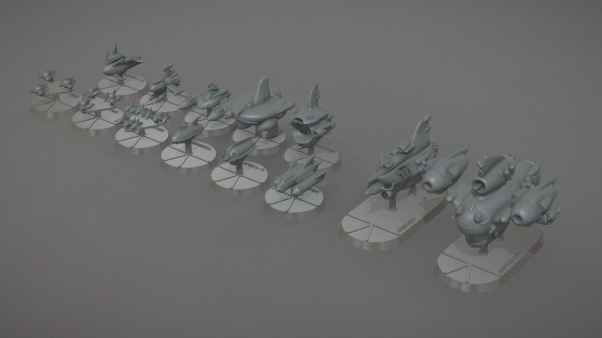 vintagian space fleet 3d model