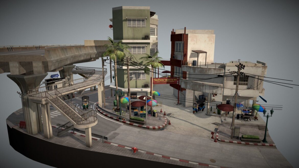 welcome to bangkok city scene 3d model