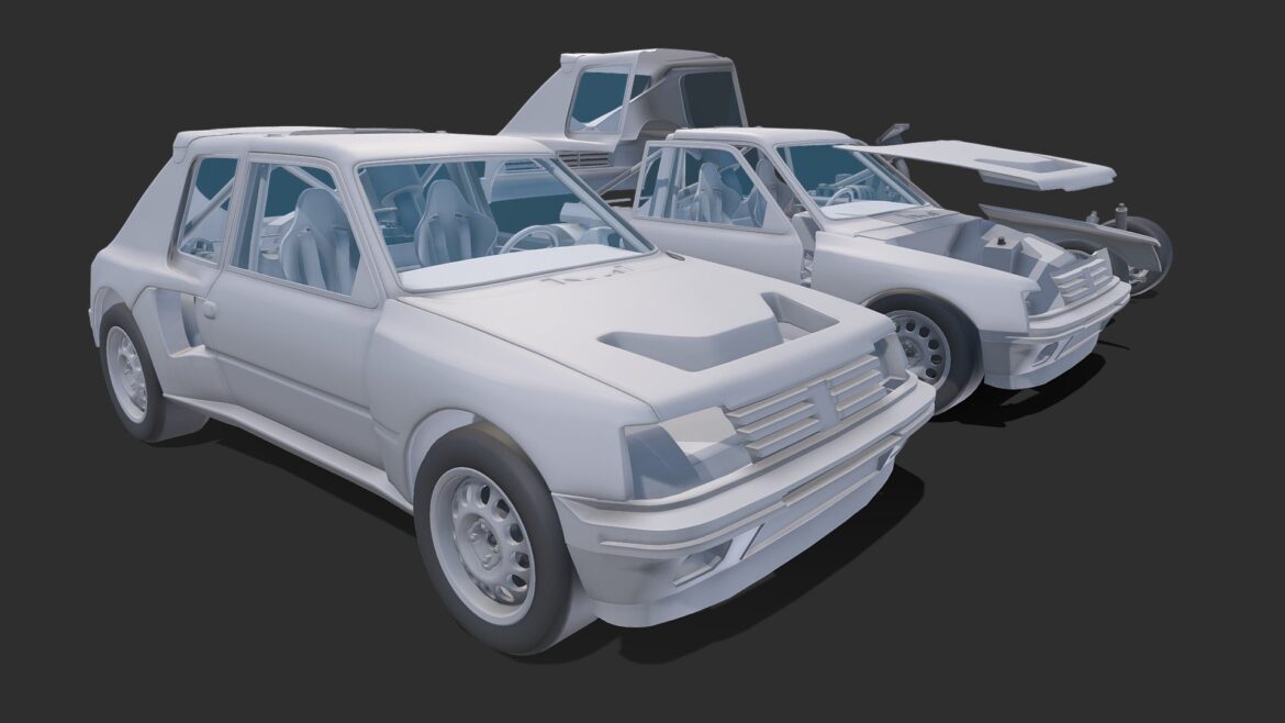 wip peugeot 205 t16 evo 1 3d model
