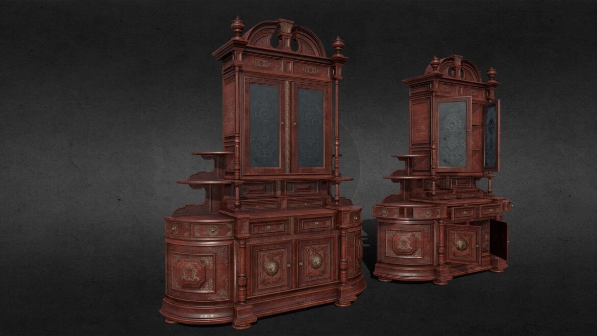 antique cupboard 3d model