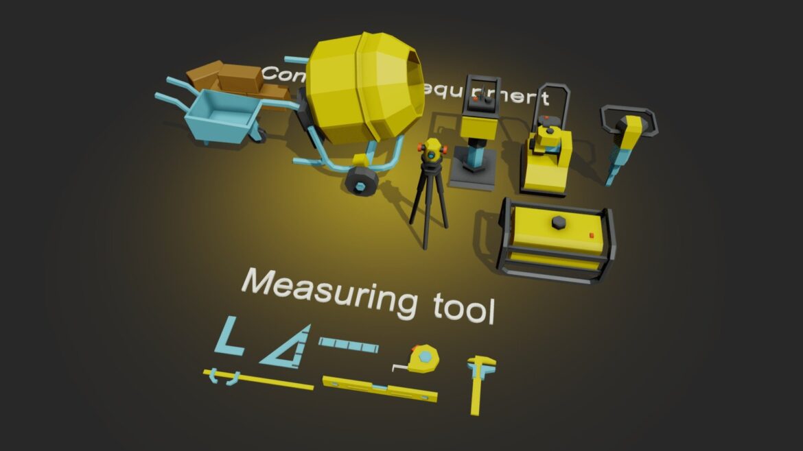 assets construction tools 3d model