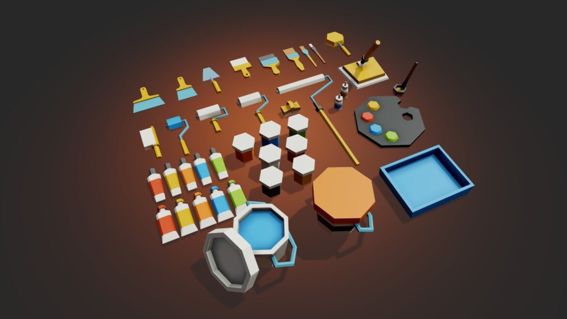 assets painting tools 3d model