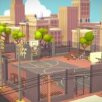 basketball playground game asset lowpoly city 3d model