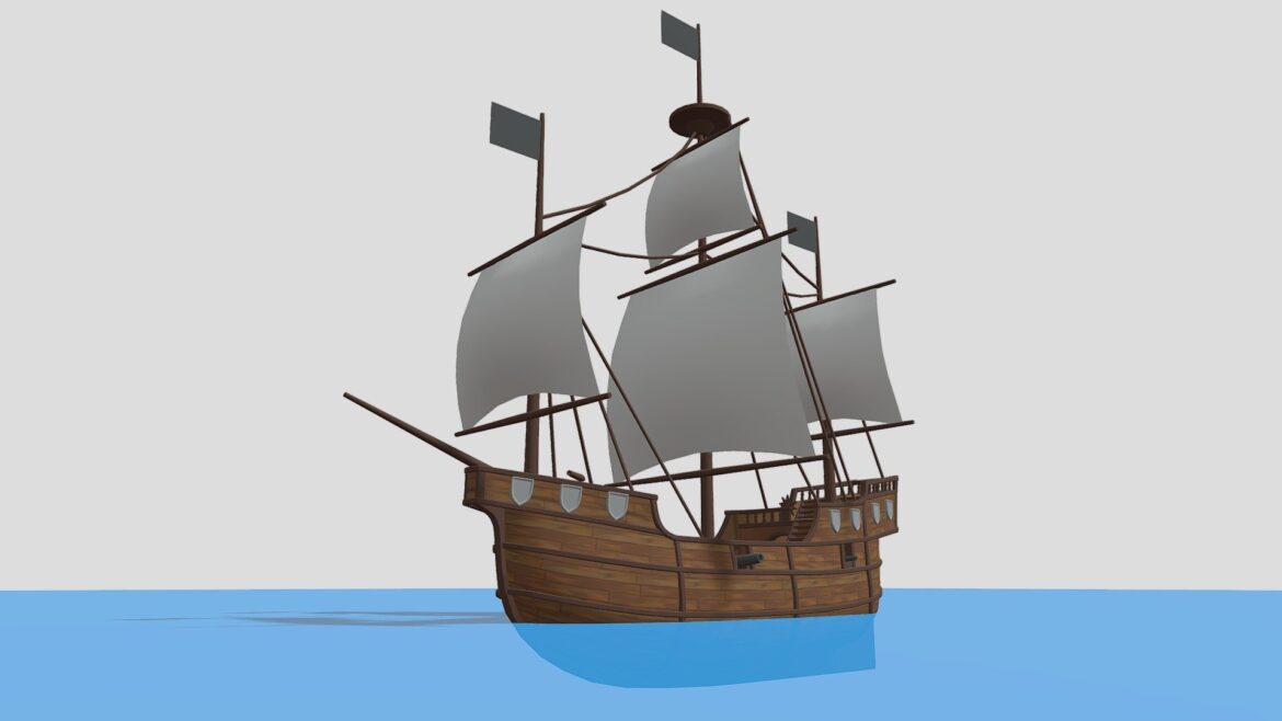 blazing sails caravel wip model 3d model