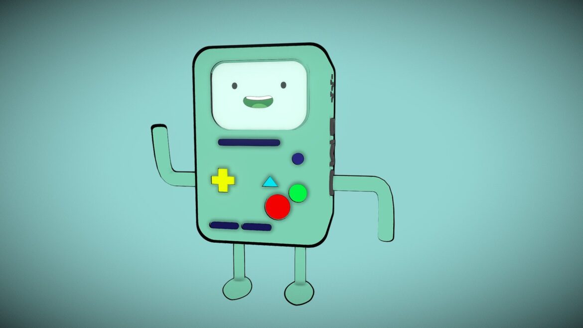 Bmo Character 3d Model - BMO character 3d model in cell-shaded style from Adventure Time