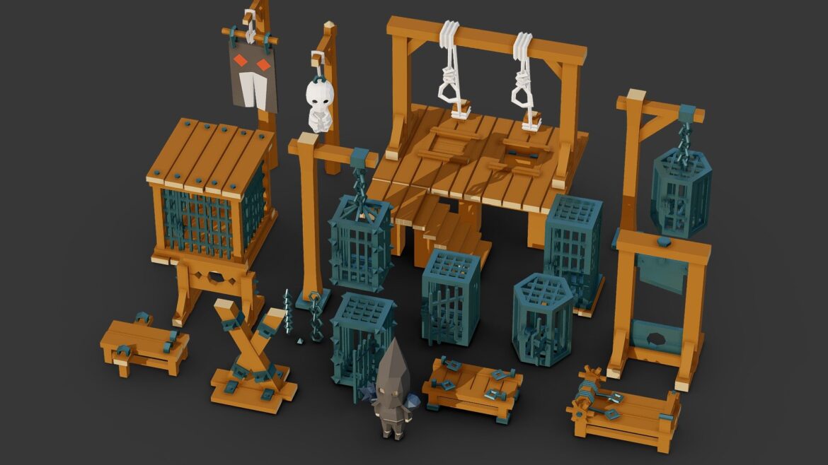 cages amp torture devices fantasy assets 3d model